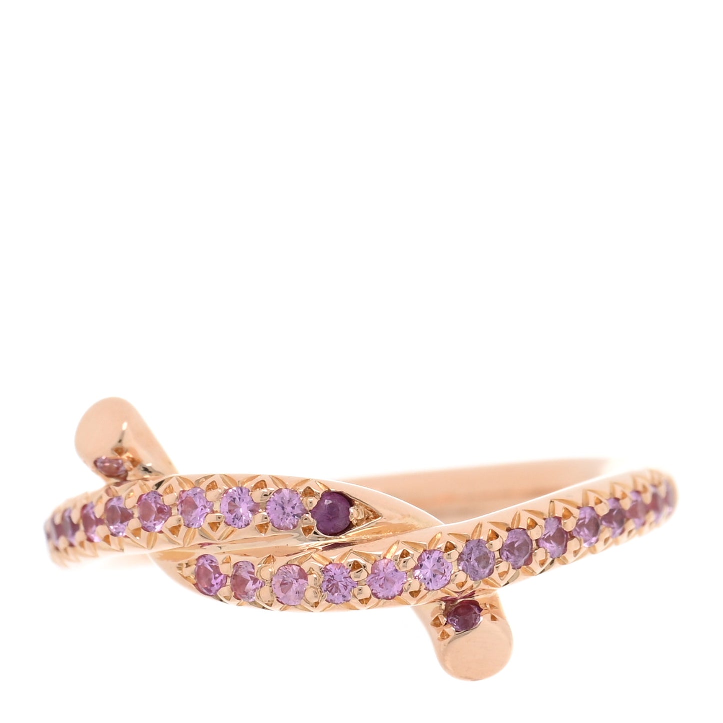 18K Pink Gold Pink Sapphire Entrelaces Ring 48 4.5