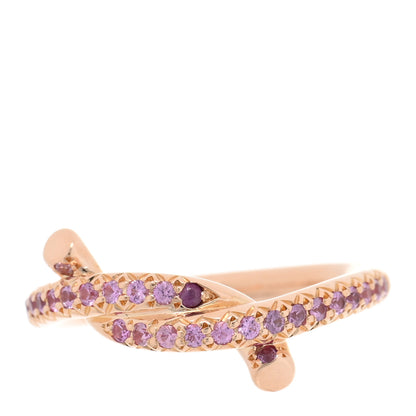 Cartier 18K Pink Gold Pink Sapphire Entrelaces Ring 48 4.5 1 of 4