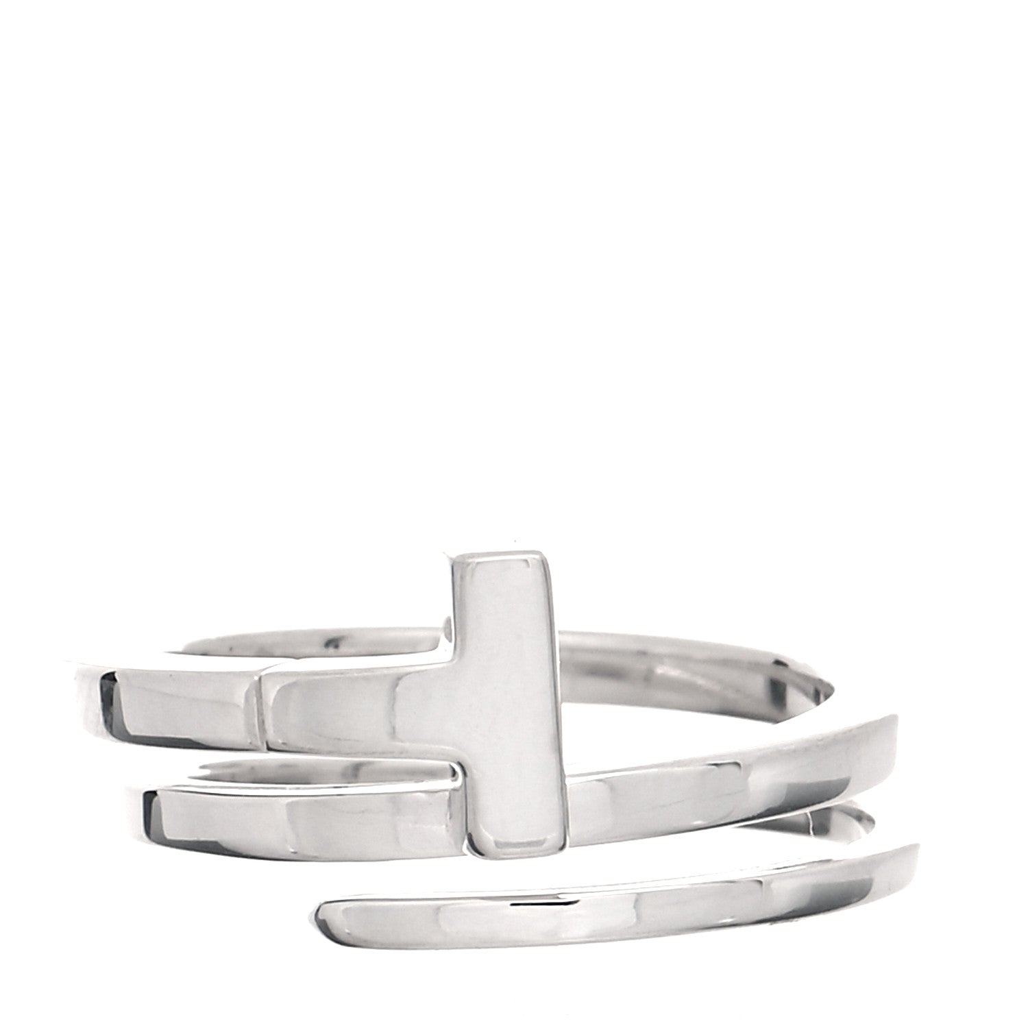 Tiffany Sterling Silver T Square Wrap Ring 53 6.5 1 of 5