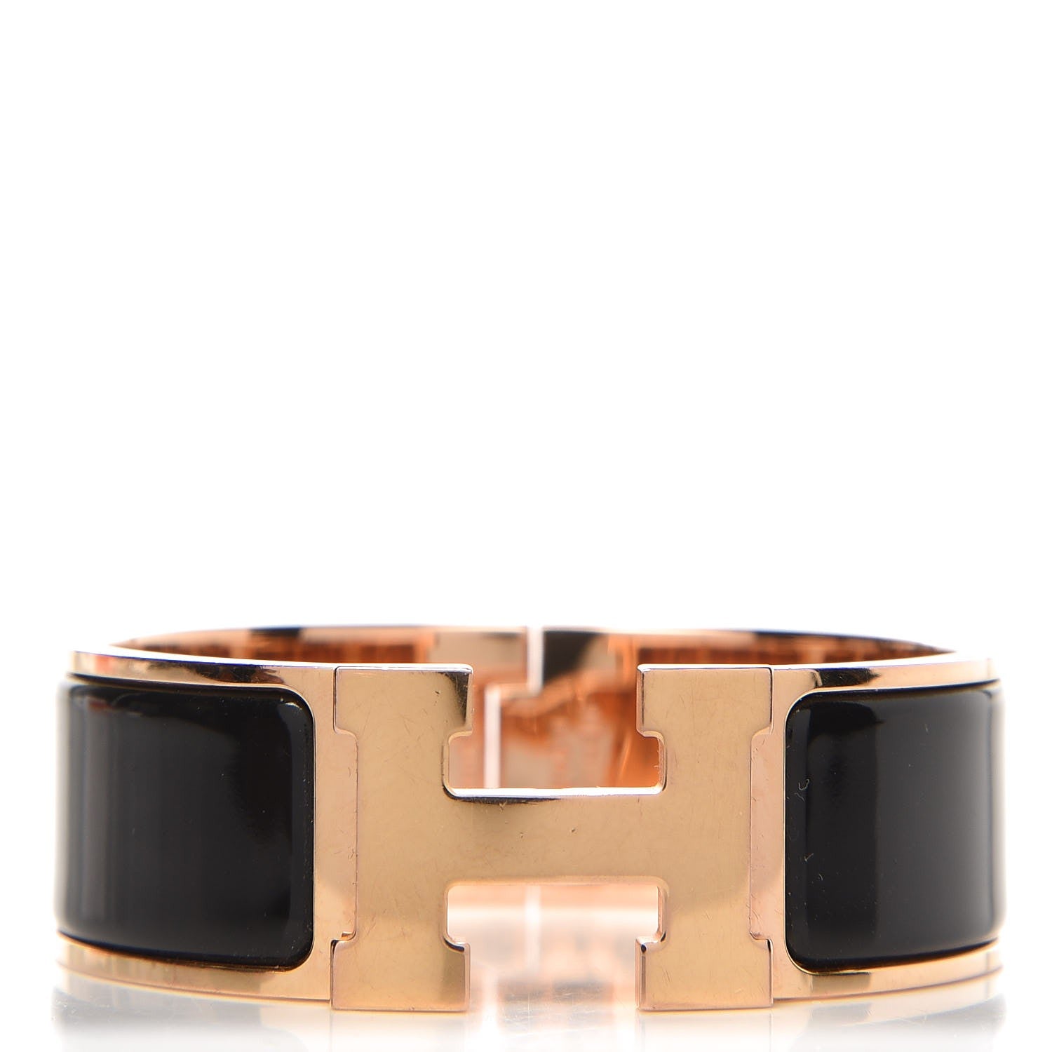 Hermes Enamel Wide Clic Clac H Bracelet PM Black 1 of 6