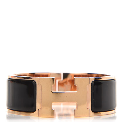 Hermes Enamel Wide Clic Clac H Bracelet PM Black 1 of 6
