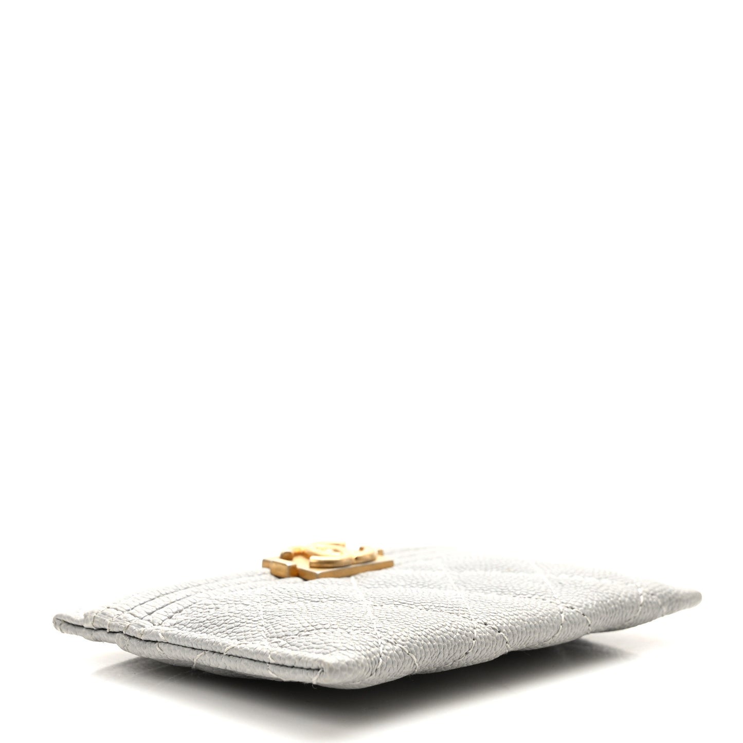 Caviar Quilted Boy Card Holder Grey
