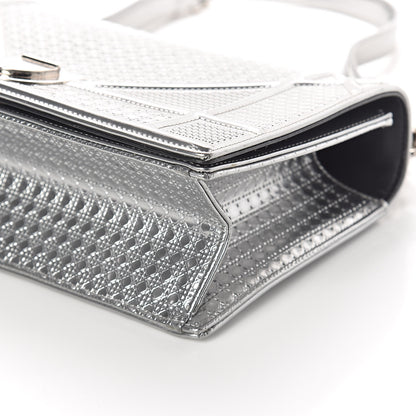 Christian Dior Metallic Patent Micro-Cannage Medium Diorama Flap Bag Silver 8 of 8