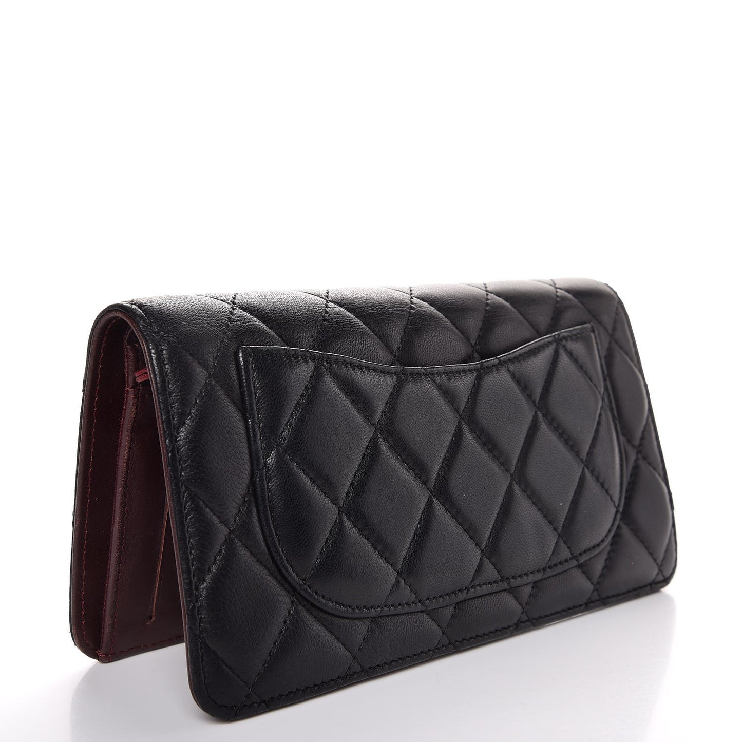 Lambskin Quilted Yen Wallet Black