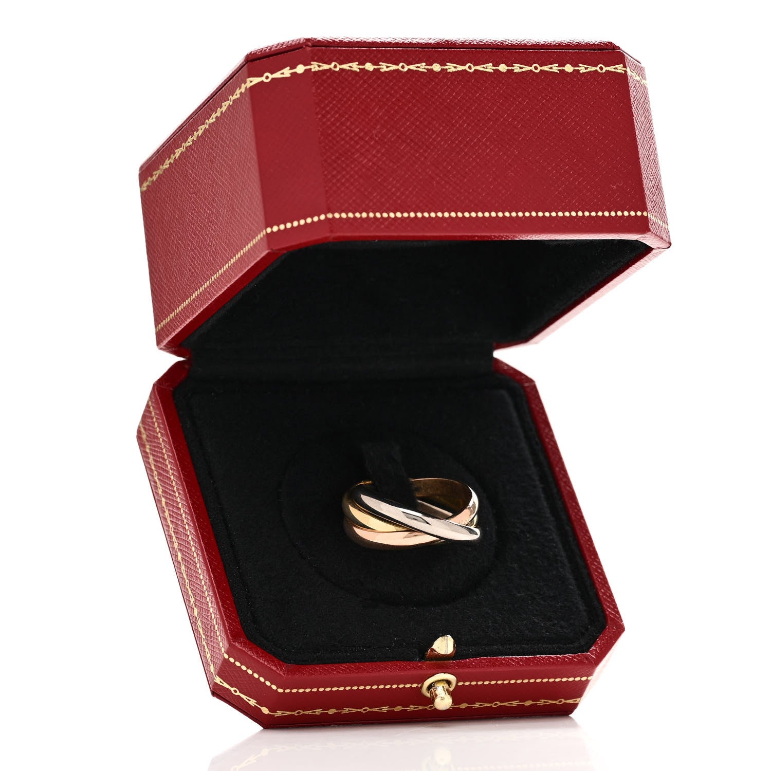 Cartier 18K Pink Yellow White Gold Small Trinity Ring 63 10.25 5 of 5