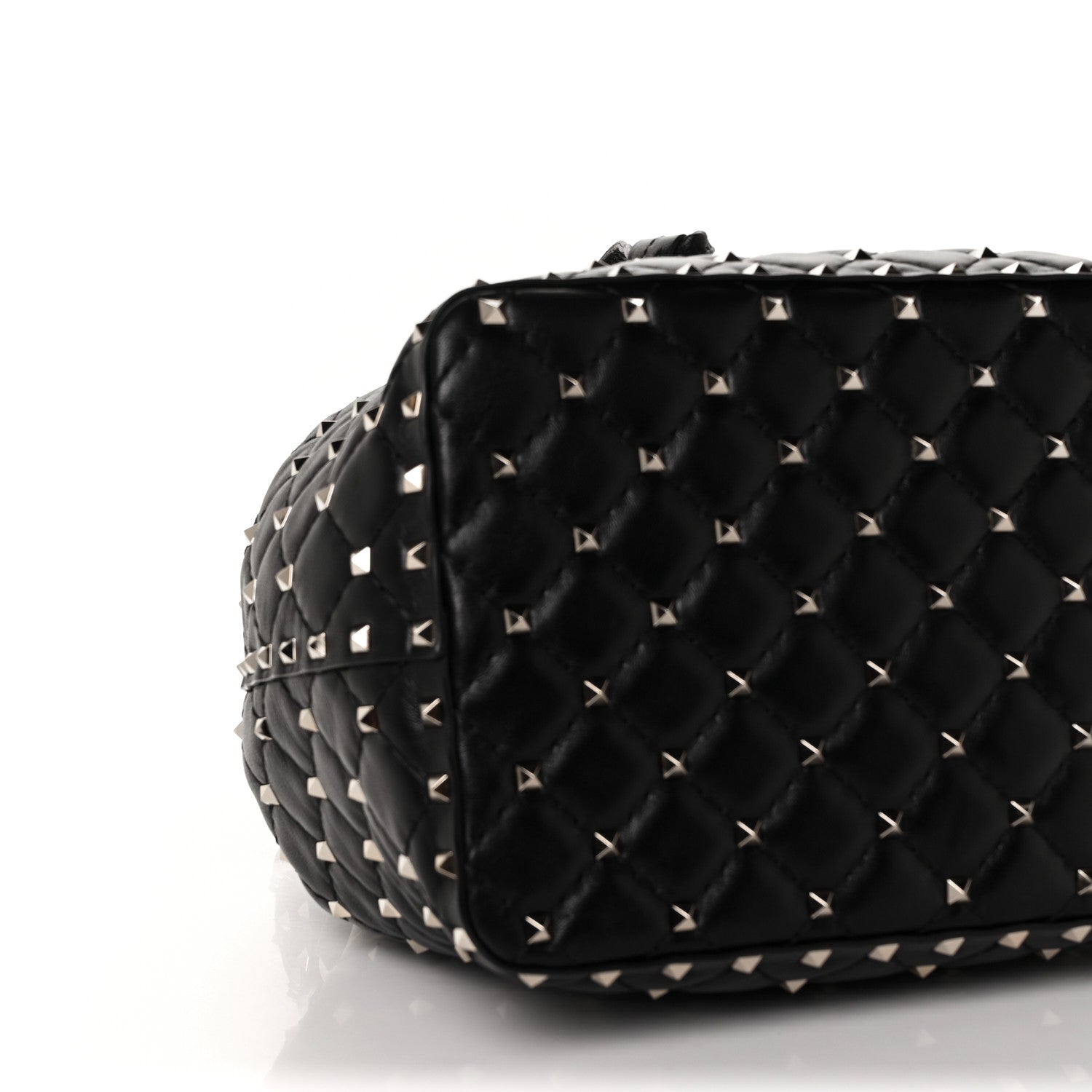 Valentino Garavani Nappa Medium Rockstud Spike Bucket Bag Black 6 of 7