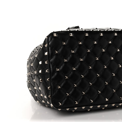 Valentino Garavani Nappa Medium Rockstud Spike Bucket Bag Black 6 of 7