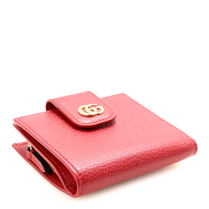 Gucci Dollar Calfskin GG Marmont French Wallet Hibiscus Red 4 of 7