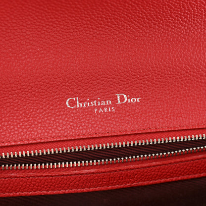 Christian Dior Grained Calfskin Small Diorama Flap Bag Red 6 of 13