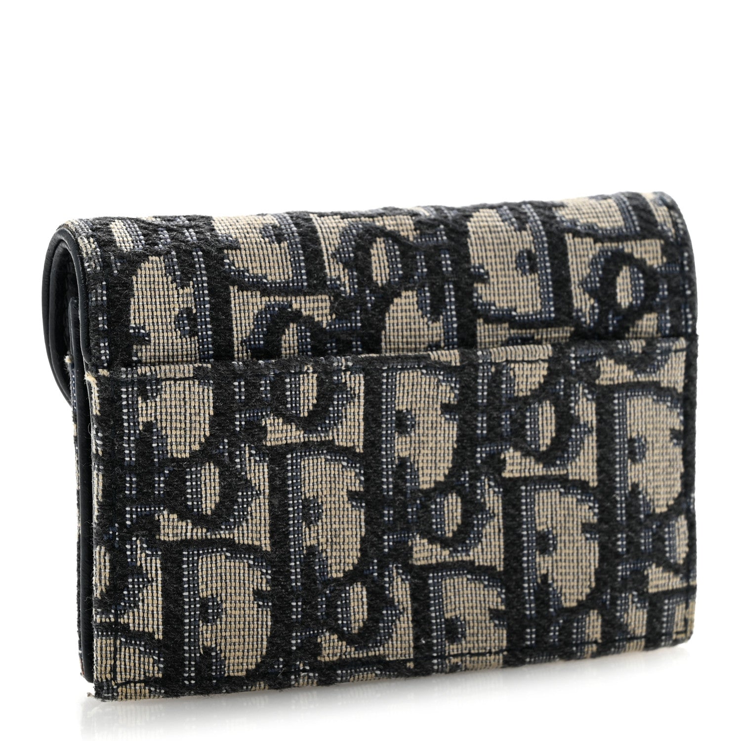 Christian Dior Oblique Saddle Card Holder Blue 3 of 13
