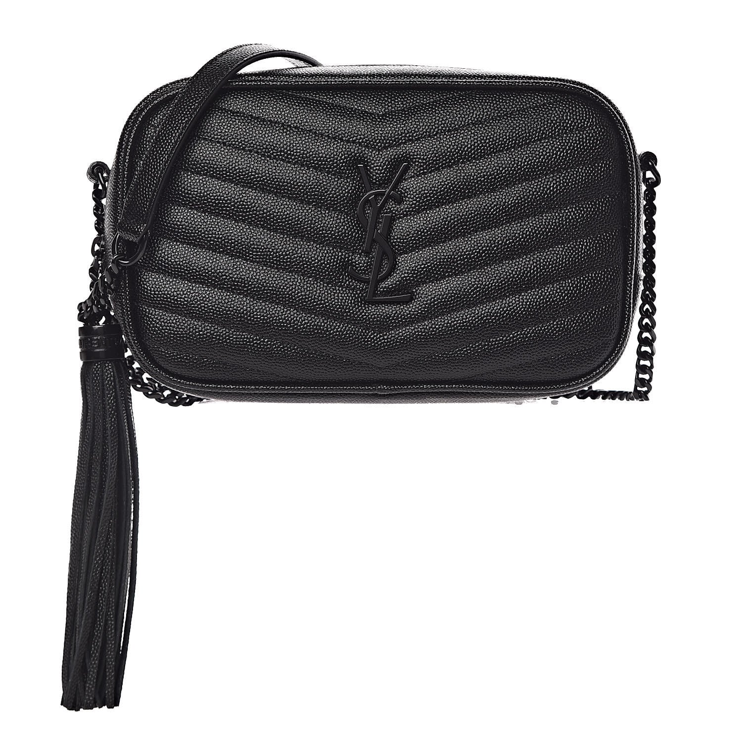 Saint Laurent Grain De Poudre Matelasse Monogram Mini Lou Camera Bag Black 1 of 11