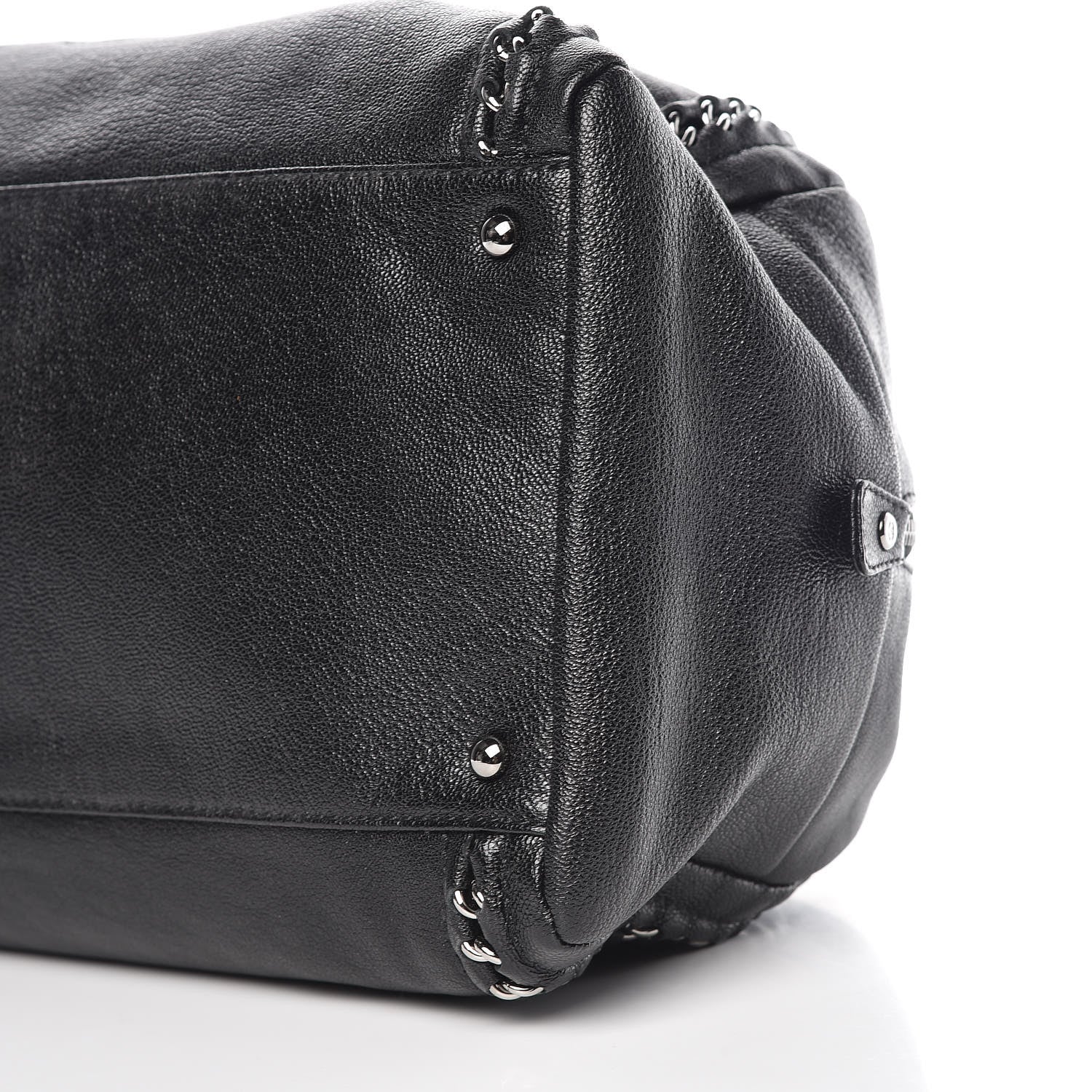 Chanel Metallic Goatskin Large Luxe Ligne Bowler Black 10 of 10