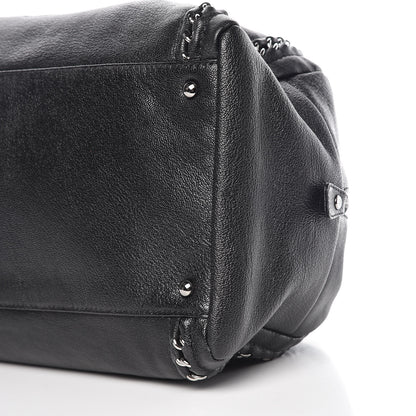 Chanel Metallic Goatskin Large Luxe Ligne Bowler Black 10 of 10