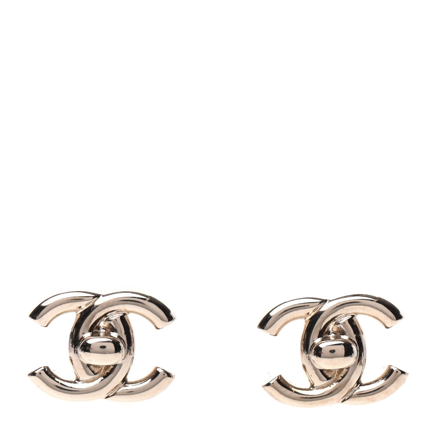 Chanel CC Turnlock Earrings Gold 1 of 5