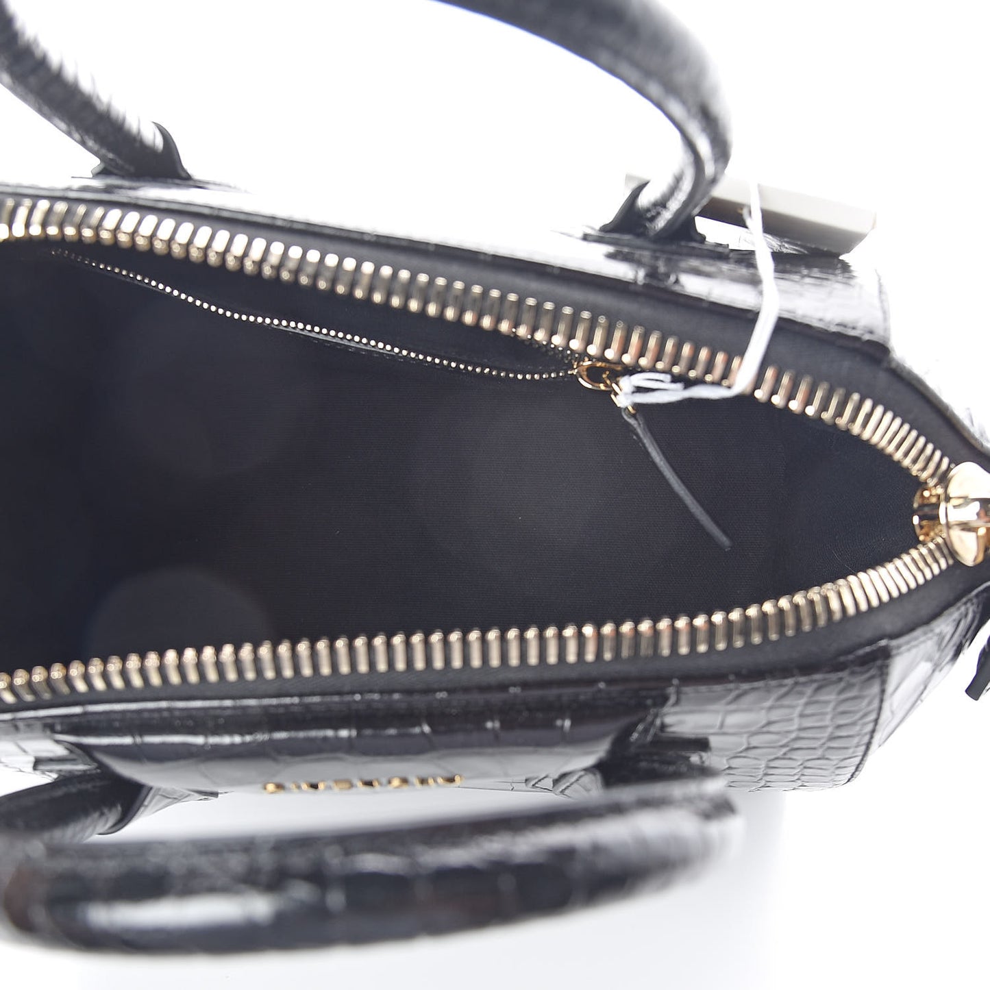 Calfskin Crocodile Embossed Small Antigona Black