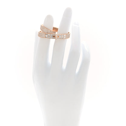 Hermes 18K Rose Gold Diamond Kelly Gavroche Double Ring 51 5.75 2 of 5