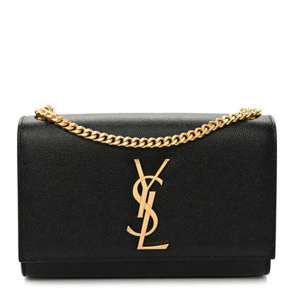 Saint Laurent Grain De Poudre Small Monogram Kate Satchel Black 1 of 9