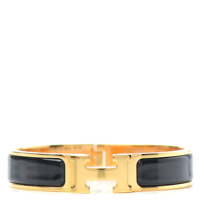 Hermes Enamel Narrow Clic Clac H Bracelet PM Black 1 of 4