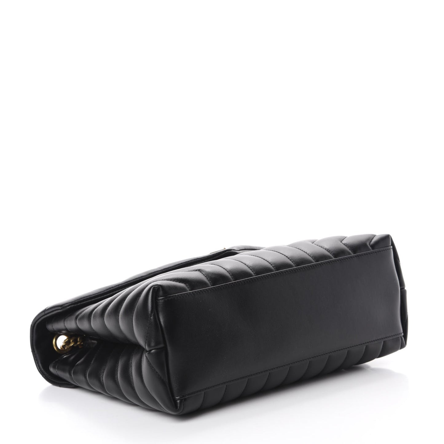 Calfskin Y Quilted Monogram Medium Loulou Chain Satchel Black