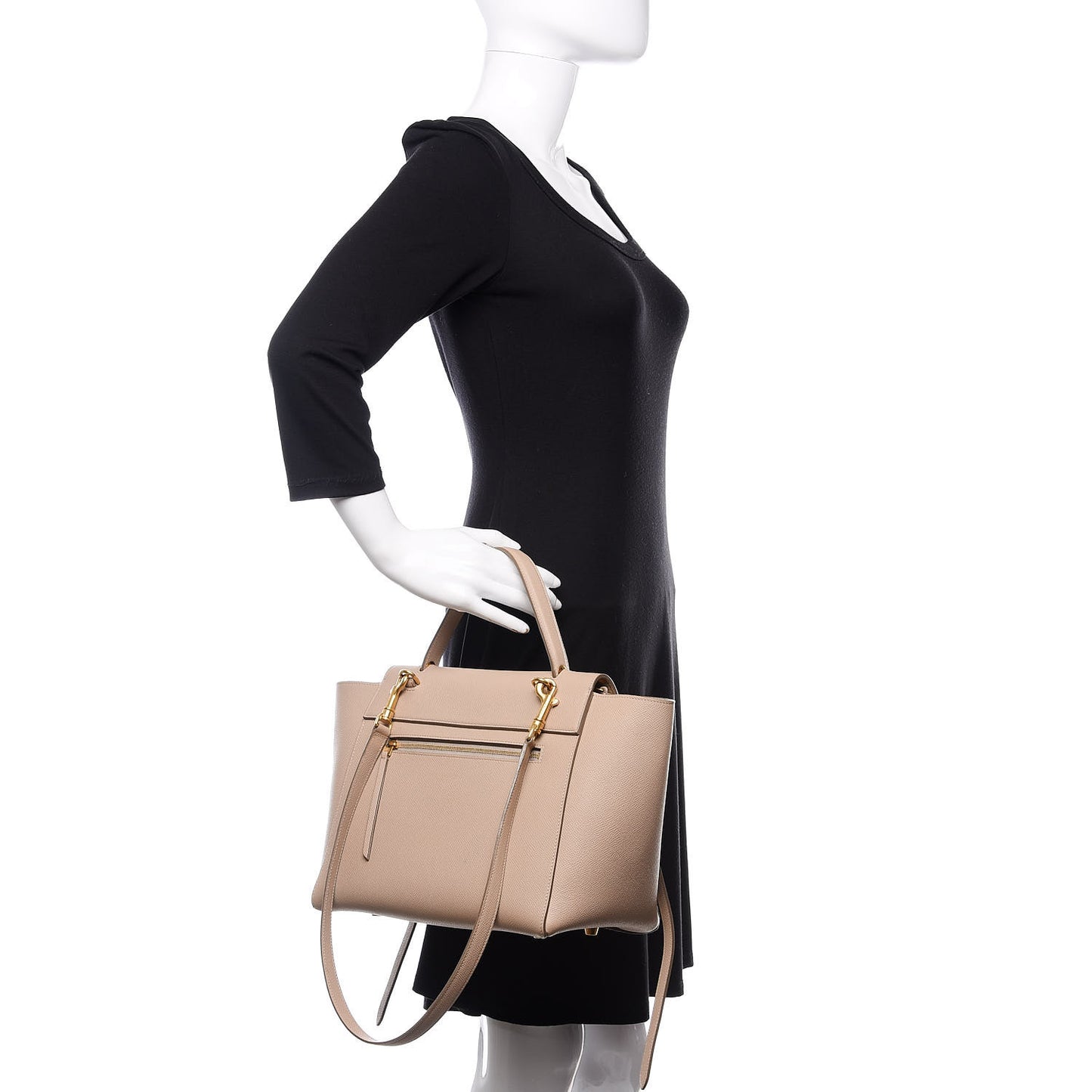 Grained Calfskin Mini Belt Bag Light Taupe