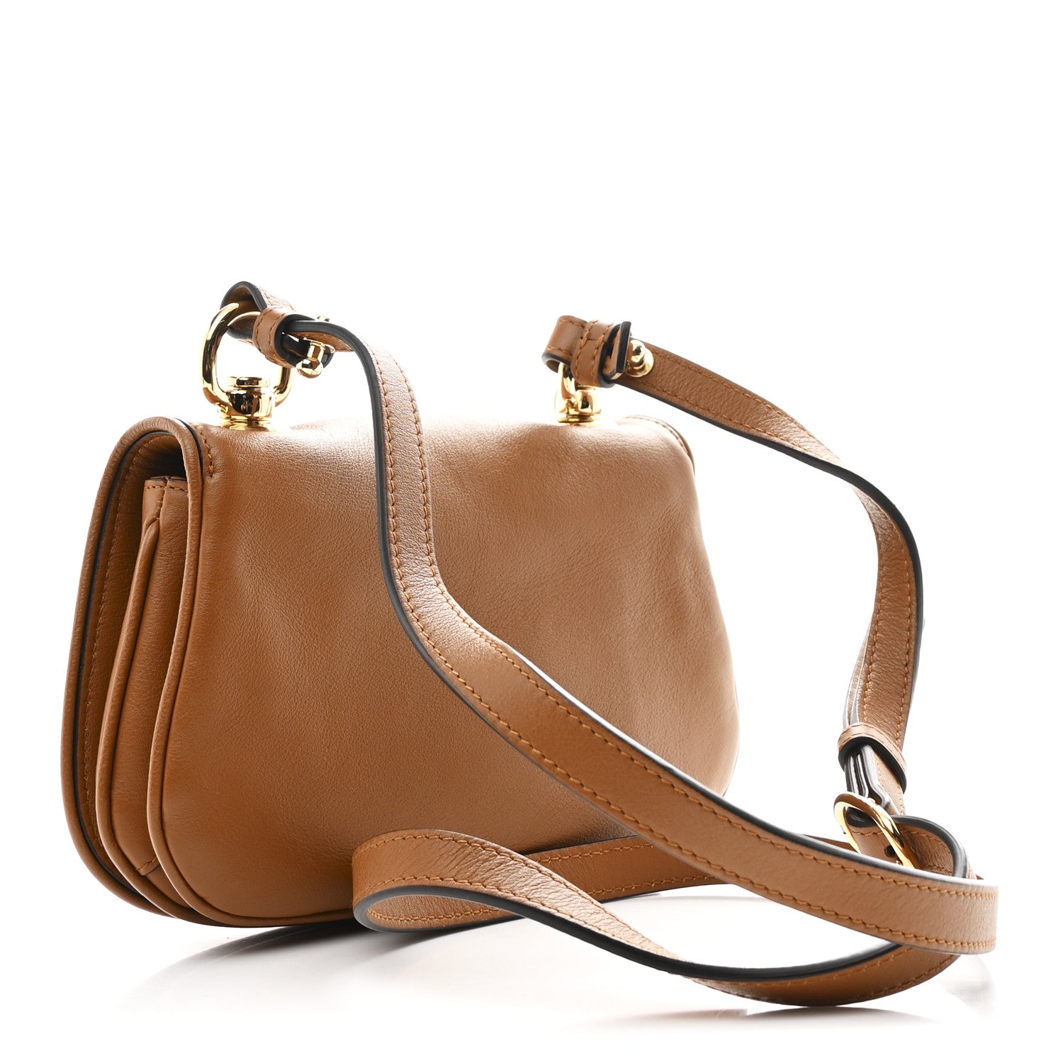 Gucci Roxy Calfskin Web Mini Blondie Shoulder Bag Cognac 3 of 10