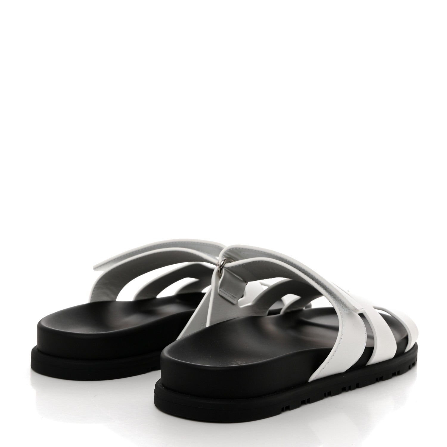 Hermes Calfskin Womens Chypre Sandals 37.5 White 4 of 9