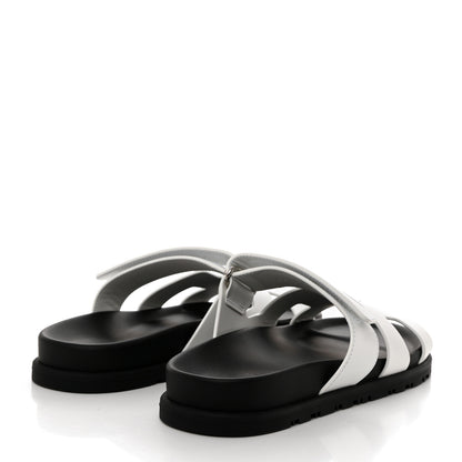 Hermes Calfskin Womens Chypre Sandals 37.5 White 4 of 9