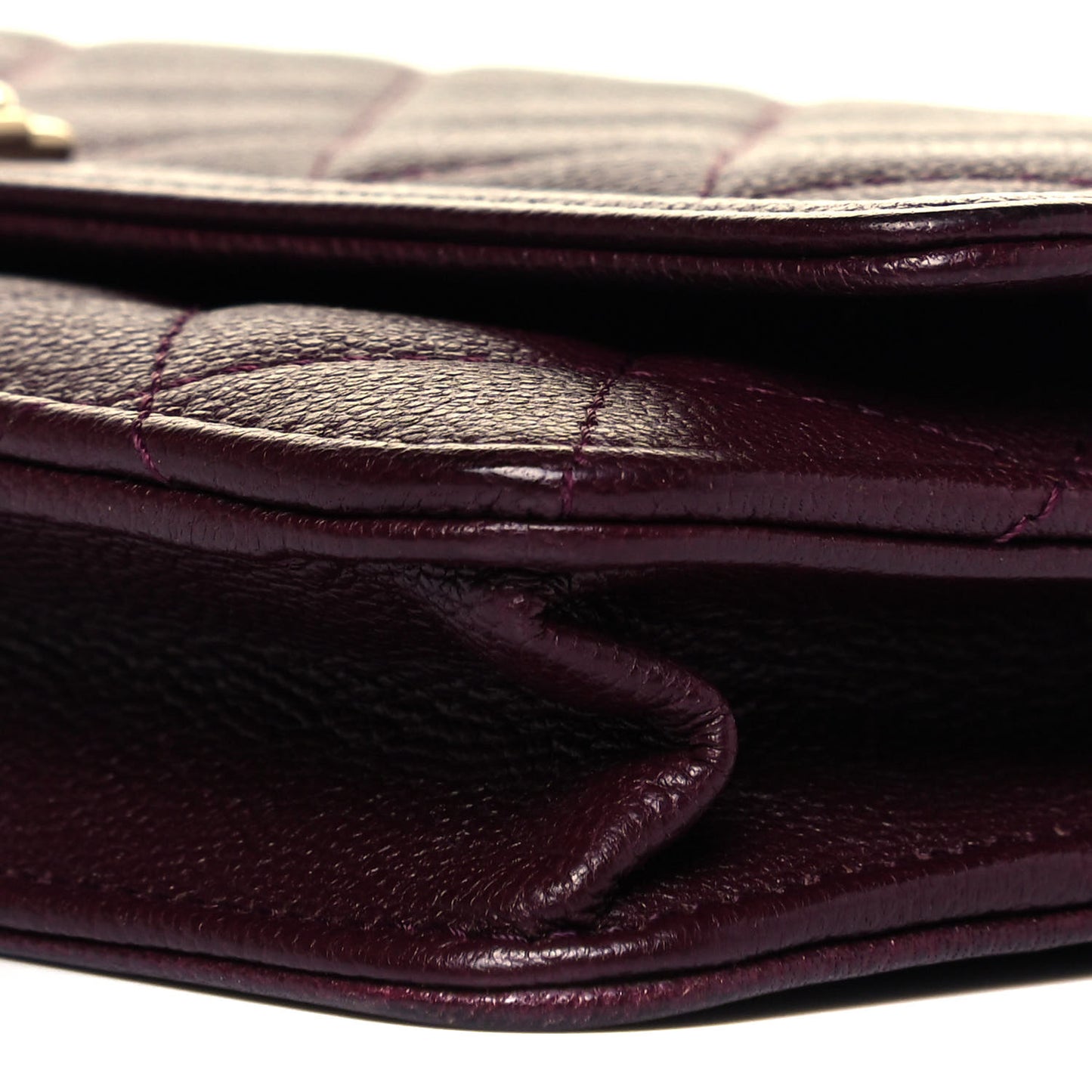 Caviar Quilted Boy Wallet On Chain WOC Dark Purple