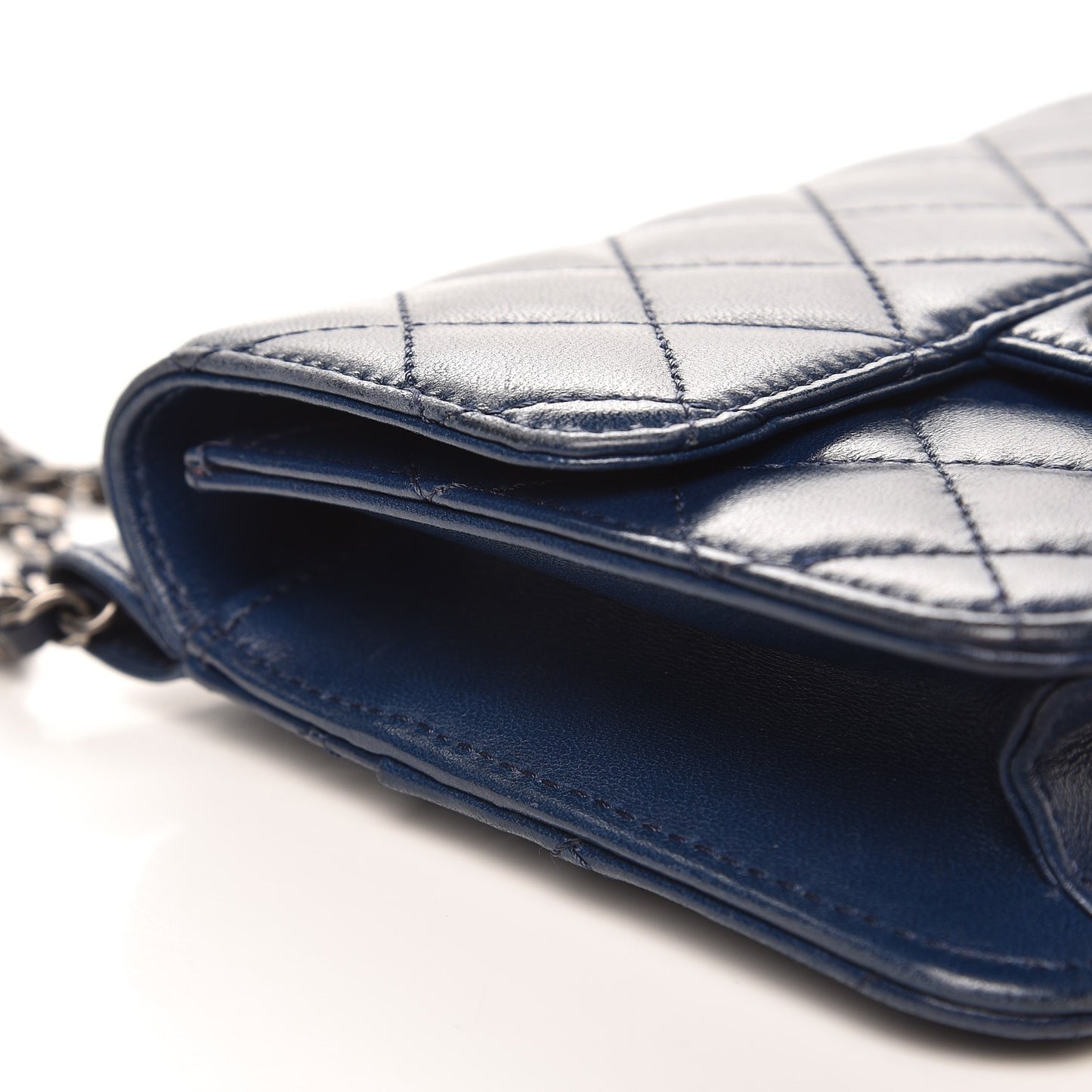 Lambskin Quilted Mini Crossing Times Flap Blue