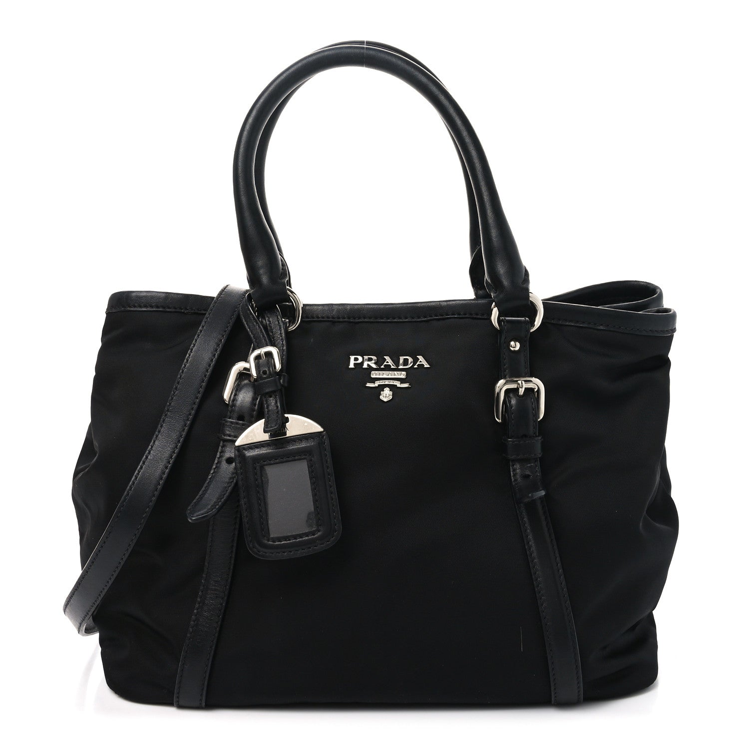 Prada Tessuto Nylon Soft Calf Tote Black 1 of 9