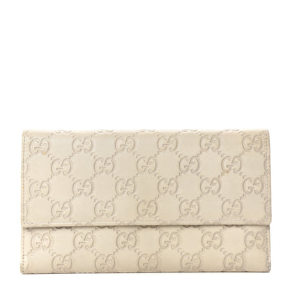 Gucci Guccissima Continental Flap Wallet Off White 1 of 6