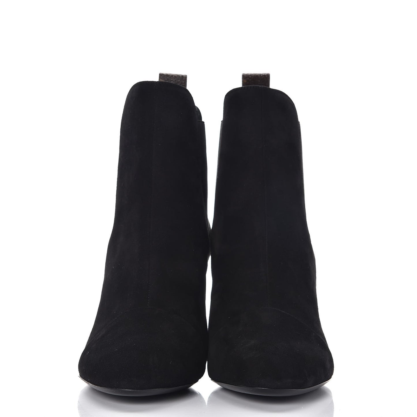 Suede Monogram Uniformes Cap Toe Chelsea 75mm Ankle Boots 37 Black