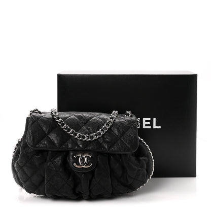 Chanel Washed Lambskin Quilted Medium Chain Around Messenger Black 11 of 11