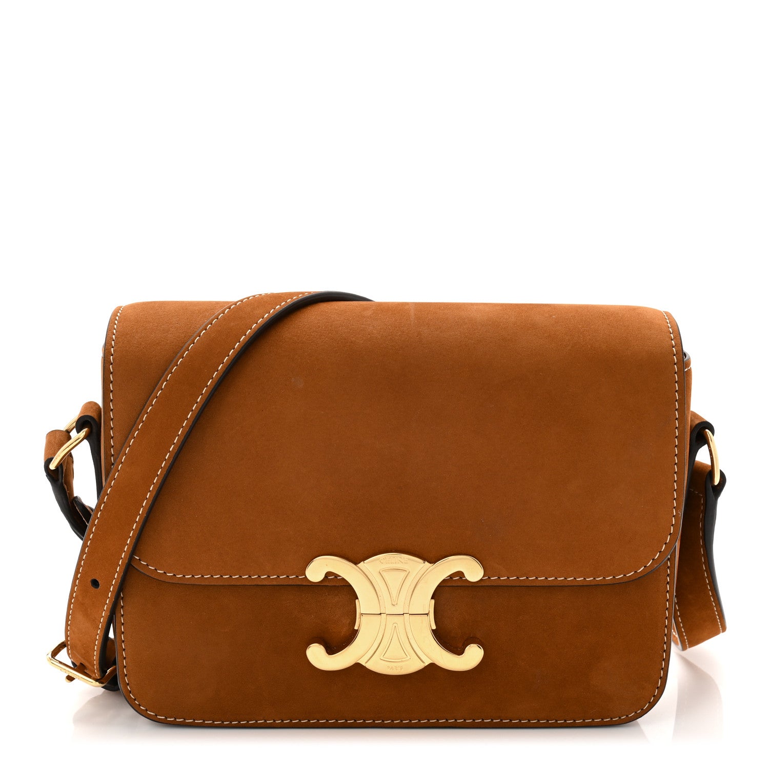 Celine Nubuck Calfskin Teen Triomphe Camel 1 of 10