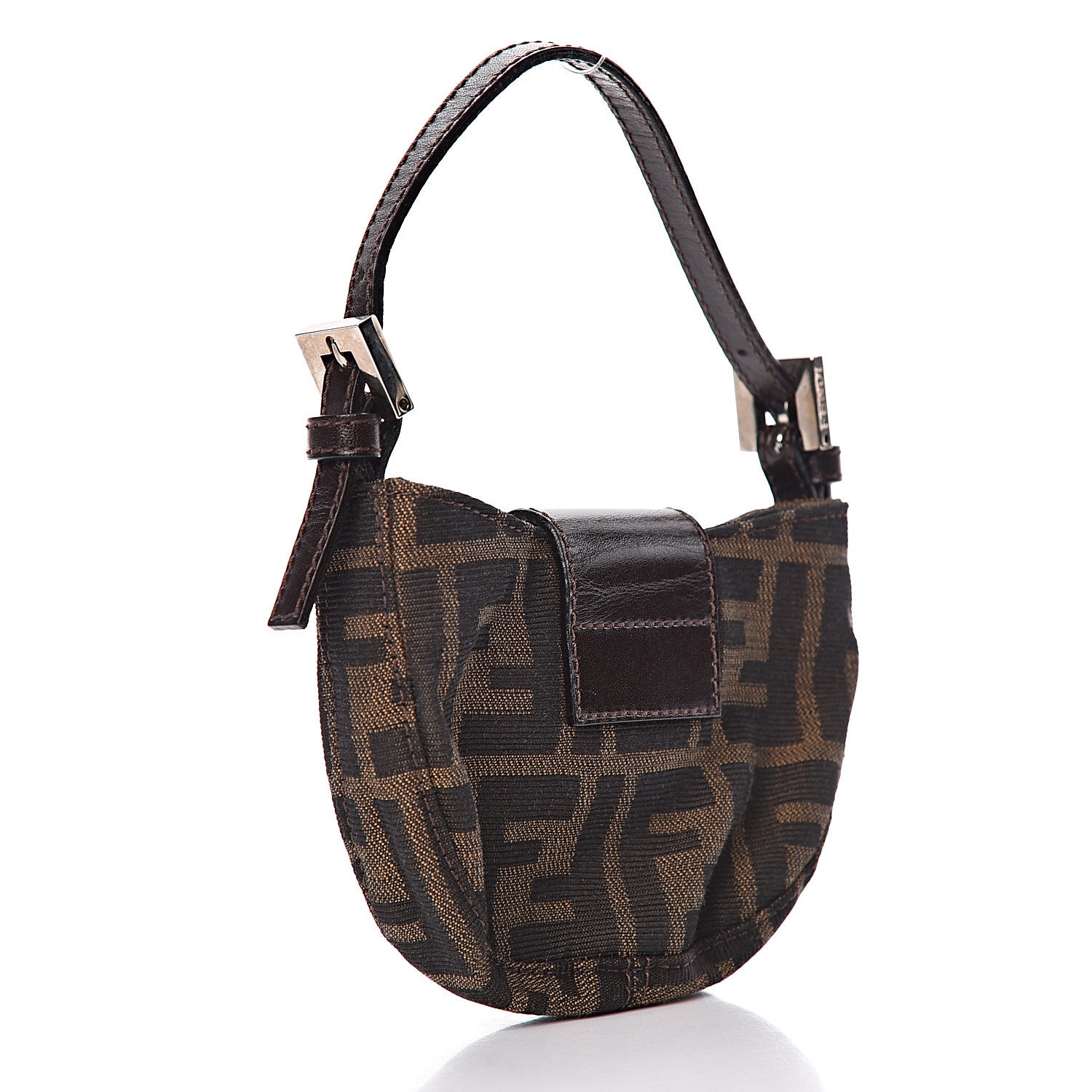 Fendi Zucca Mini Half Moon Baguette Tobacco 4 of 11