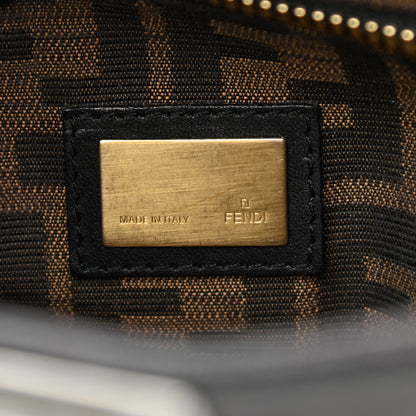 Fendi Goatskin Zucca Medium Peekaboo Iconic Satchel Black Tobacco 7 of 11