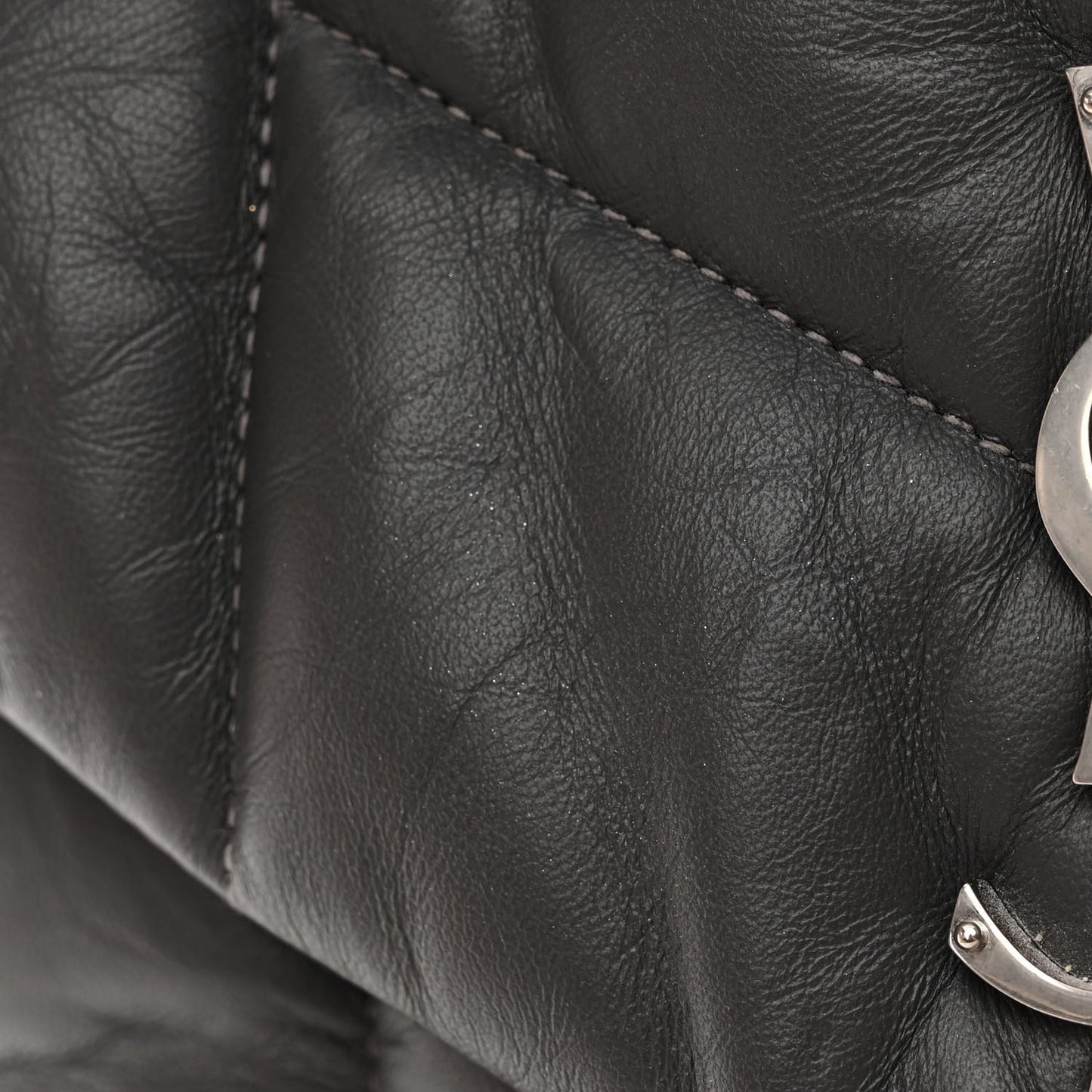 Lambskin Quilted Small Loulou Puffer Monogram Chain Satchel Concrete