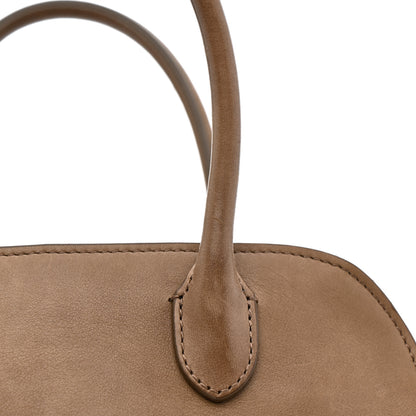The Row Polished Saddle Calfskin Soft Margaux 10 Bag Mouse Grey 11 of 14