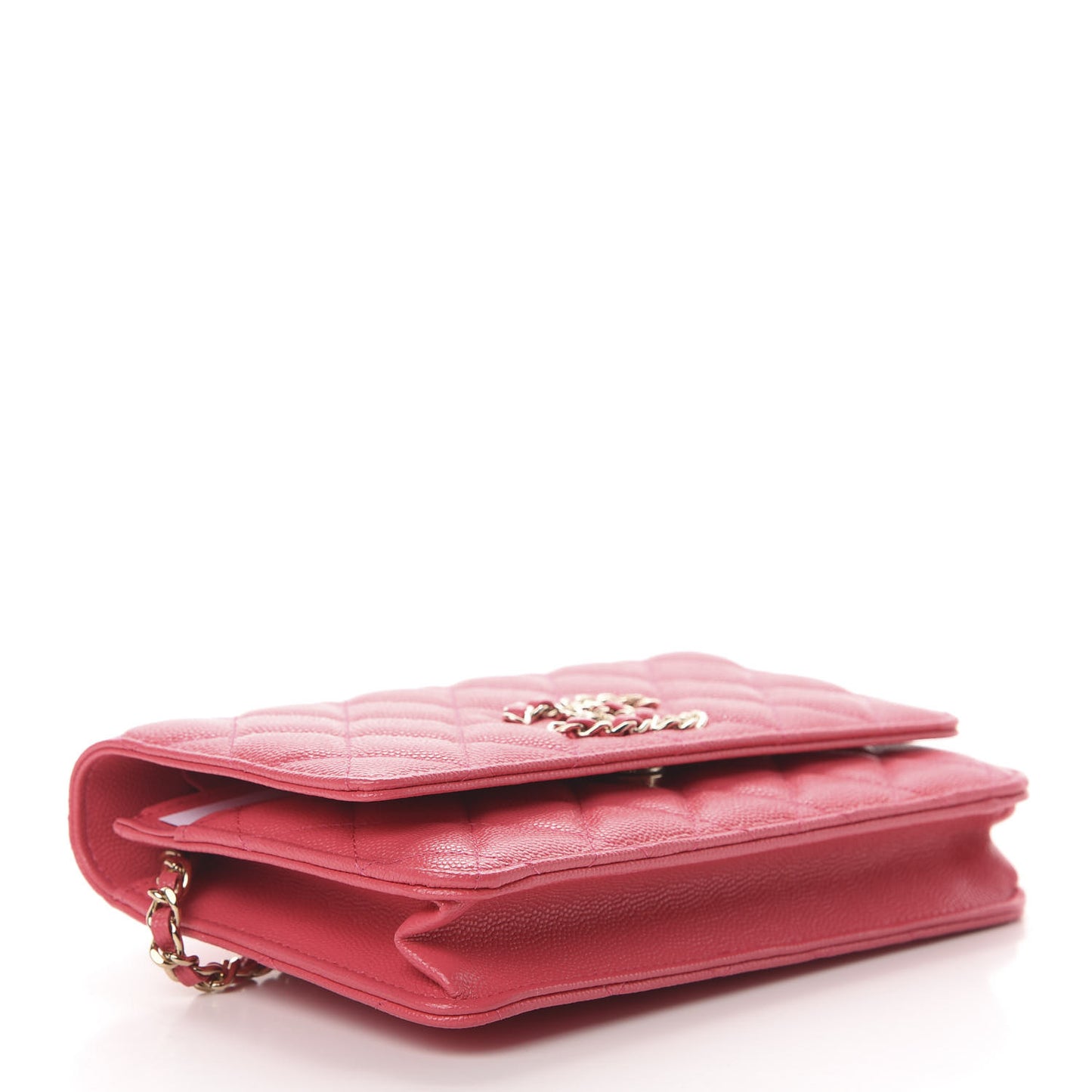 Caviar Quilted French New Wave Chain CC Wallet On Chain WOC Pink