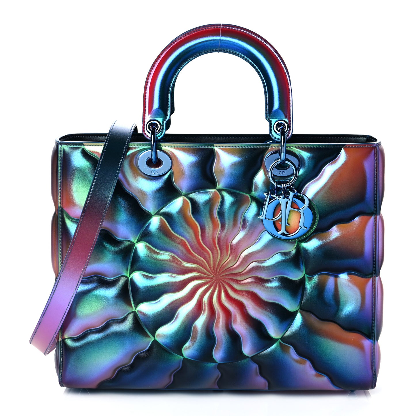 Metallic Iridescent Calfskin Large Judy Chicago Lady Art Multicolor