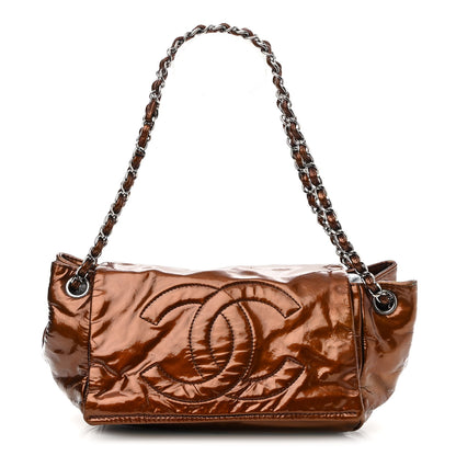 Chanel Patent Accordion CC Flap Bronze 1 of 15