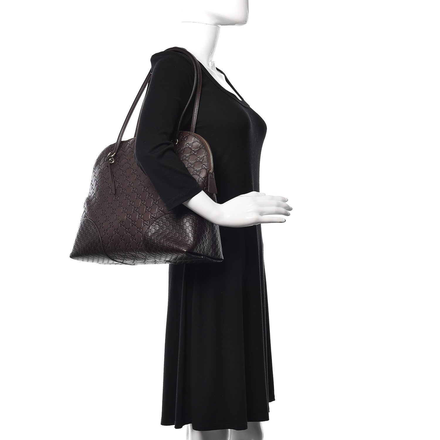 Gucci Guccissima Medium Bree Shoulder Bag Chocolate 2 of 10