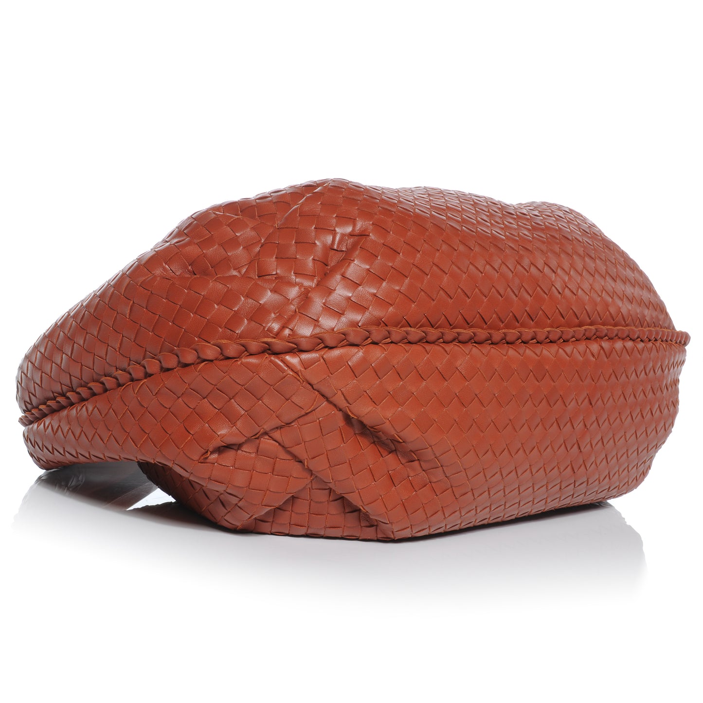 Nappa Intrecciato Large Belly Veneta Hobo Rust