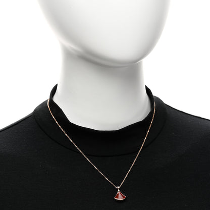 Bulgari 18K Rose Gold Diamond Carnelian Divas' Dream Pendant Necklace 2 of 5