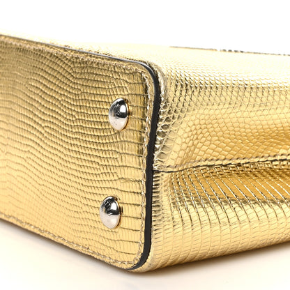 Louis Vuitton Metallic Lizard Capucines Mini Silver Gold 9 of 9