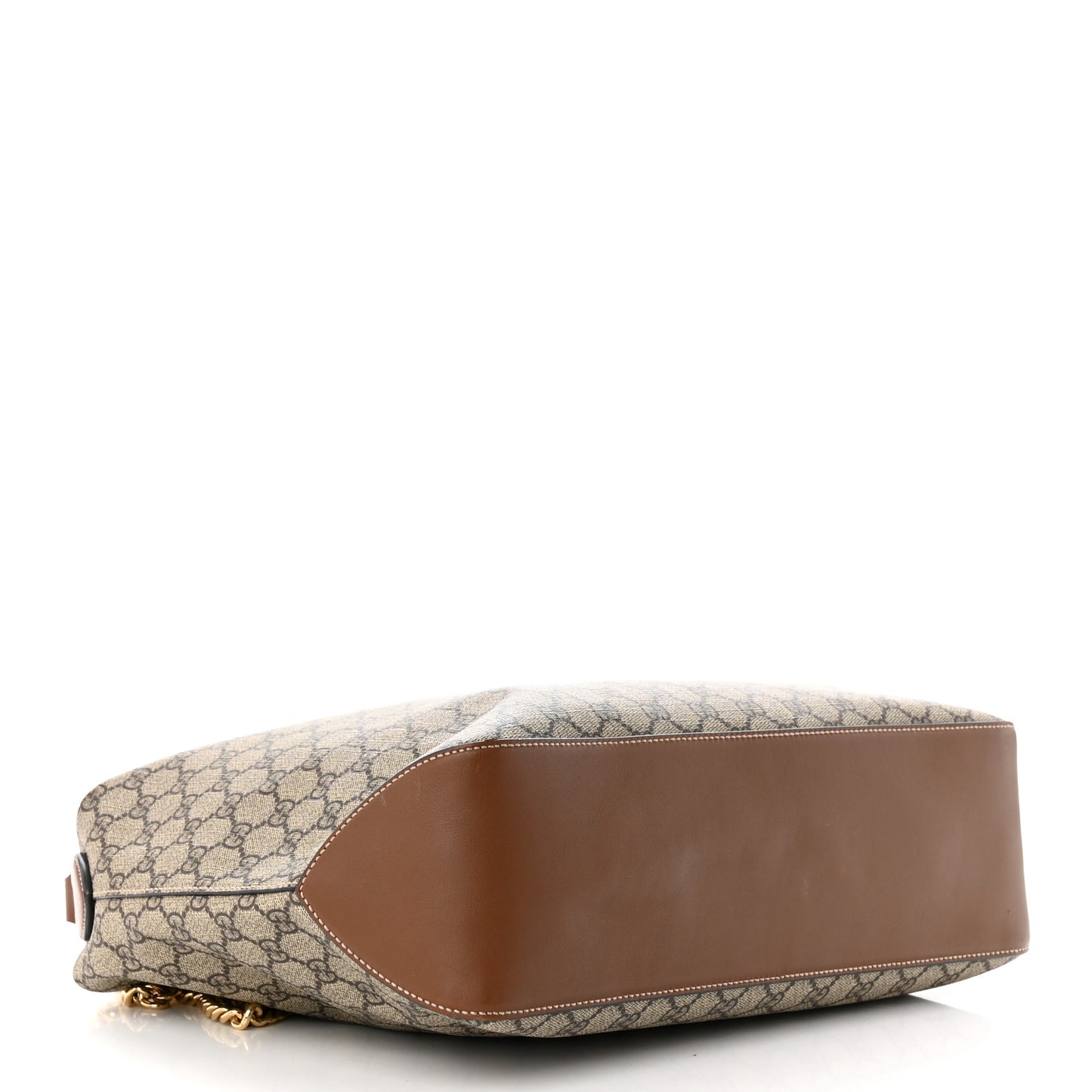 GG Supreme Monogram Large Linea A Hobo Light Brown