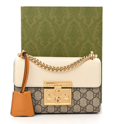 Gucci GG Supreme Monogram Calfskin Small Padlock Shoulder Bag Beige Mystic White Sun Oil 13 of 13