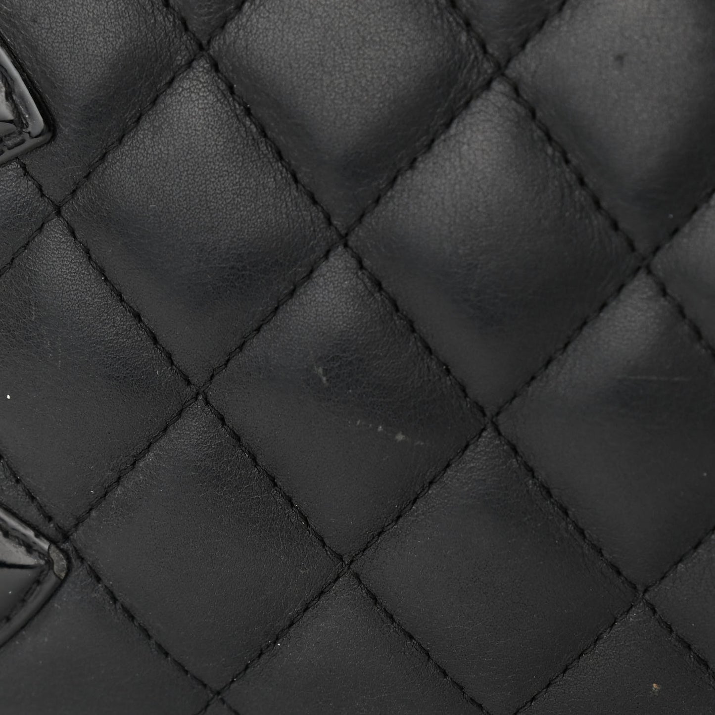 Calfskin Quilted Large Cambon Bowler Black