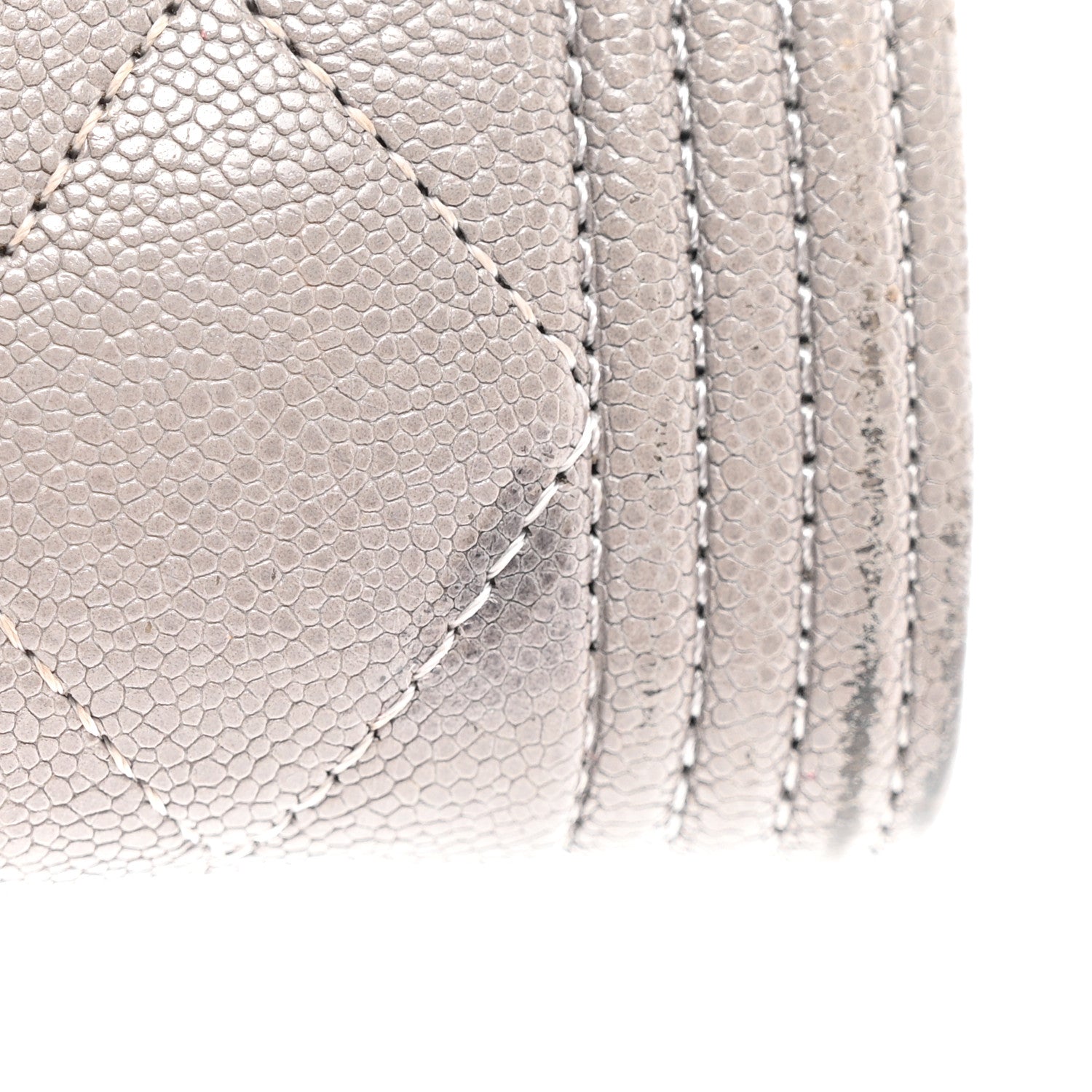 Chanel Caviar Quilted Medium Boy Flap Wallet Grey 9 of 11