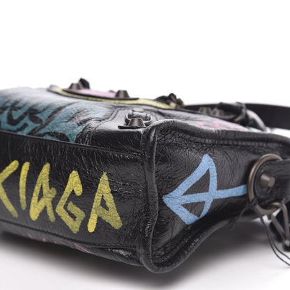 Balenciaga Agneau Arena Graffiti All Over Classic Hardware Mini City Black Multicolor 9 of 9